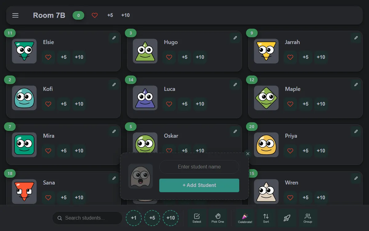 The same class in dark mode